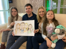  Дружная семья получила шарж в санатории 